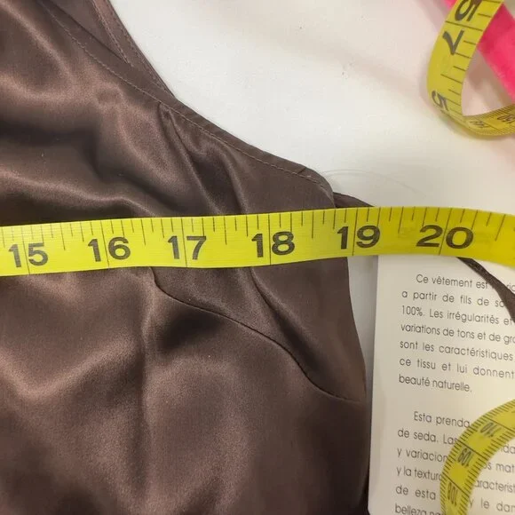 Jones New York Collection sz12 Manderin Banded Collar Lace Top Silk Cami Ruffled - Picture 14 of 16